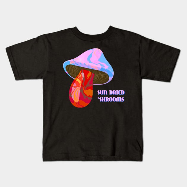 Sun Dried Shrooms - Single Dose Kids T-Shirt by AllJust Tees